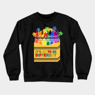 Crayon It's Ok To Be Different Autism Awareness Crewneck Sweatshirt